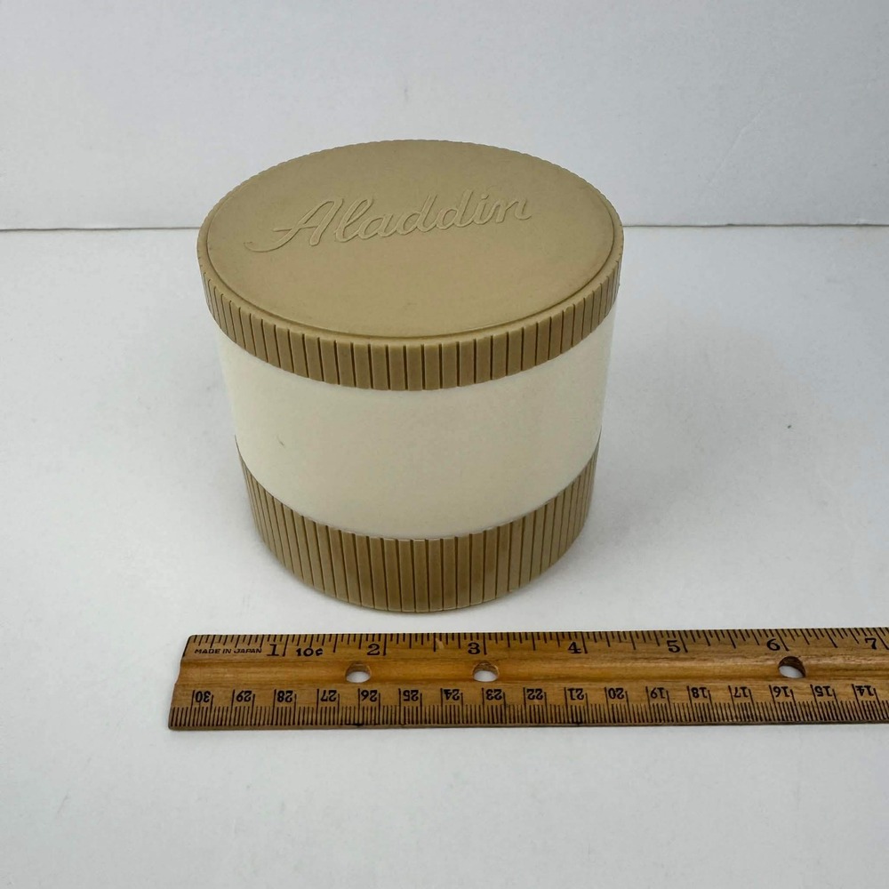 Vtg Aladdin Insulated Plastic Freezer Lid Tan Cream‎ Color Approx 6oz Model 7000